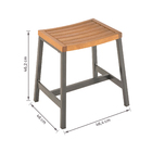 Banqueta Pequeno Metal Oris 46,2cm Cinza Naterial
