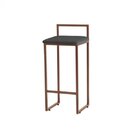 Banqueta Pietra  Bronze/veludo Cinza