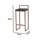 Banqueta Pietra  Bronze/veludo Cinza