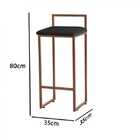 Banqueta Pietra Bronze Platinum Decor Corino Preto