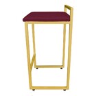 Banqueta Pietra Suede Base Dourado D'rossi - Vinho