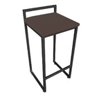 Banqueta Pietra Suede Base Preto D03 - D'rossi - Marrom
