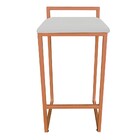 Banqueta Pietra Suede Cinza Base Cobre
