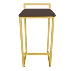 Banqueta Pietra Suede Marrom Base Dourado D03 - D'rossi