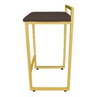 Banqueta Pietra Suede Marrom Base Dourado D03 - D'rossi