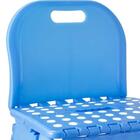 Banqueta Plástica Dobrável Azul 220mm Com Encosto Vonder