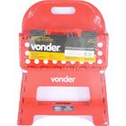 Banqueta Plástica Dobrável Vermelha Altura 220mm Vonder