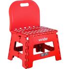 Banqueta Plástica Dobrável Vermelha Altura 220mm Vonder