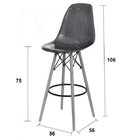 Banqueta Polipropileno Base Madeira Eiffel  Rosa