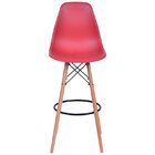 Banqueta Polipropileno Base Madeira Eiffel Marrom