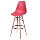 Banqueta Polipropileno Base Madeira Eiffel Marrom