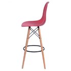 Banqueta Polipropileno Base Madeira Eiffel Marrom