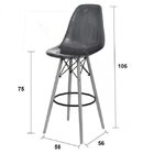 Banqueta Polipropileno Base Madeira Eiffel Marrom