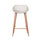 Banqueta Polipropileno E Aço Mônaco Média Espresso Móveis Nude