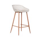 Banqueta Polipropileno E Aço Mônaco Média Espresso Móveis Nude