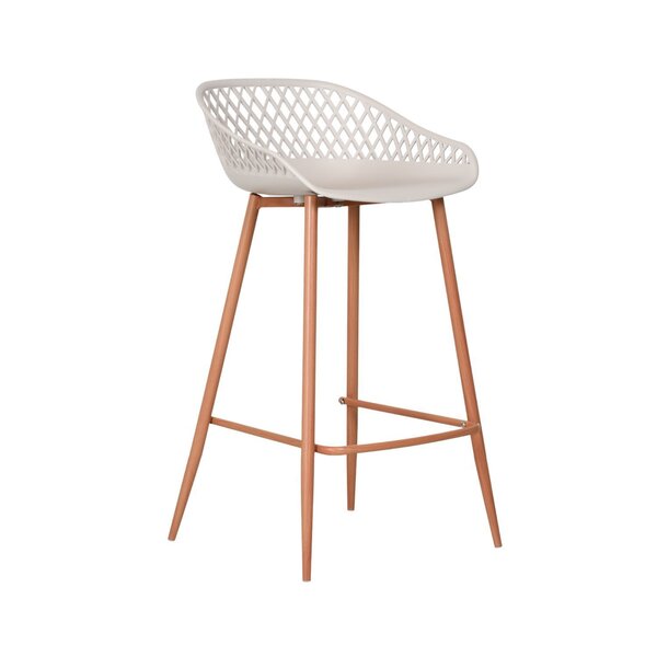 Banqueta Polipropileno E Aço Mônaco Média Espresso Móveis Nude