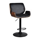 Banqueta Poliuretano Base Disco Santos  Móveis Preto