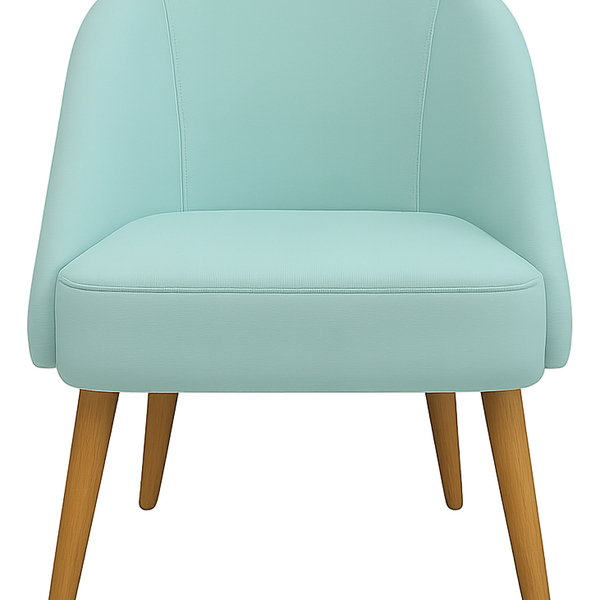 Banqueta Poltrona Lua Azul-Turquesa Para Recepção Atendimento