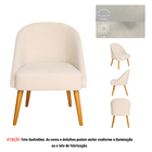 Banqueta Poltrona Lua Bege Para Recepção Atendimento Penteade