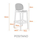 Banqueta Positano - Preta