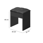 Banqueta Preta Camarim Para Penteadeira Banco Sued