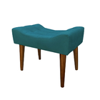 Banqueta Puff Confort Luxo Estofado Azul Turquesa