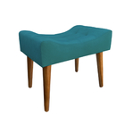 Banqueta Puff Confort Luxo Estofado Azul Turquesa
