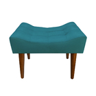 Banqueta Puff Confort Luxo Estofado Azul Turquesa