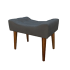 Banqueta Puff Confort Luxo Estofado Cinza