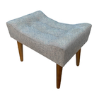 Banqueta Puff Confort Luxo Tecido Rústico Mescla Zen Marinho