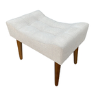 Banqueta Puff Confort Luxo Tecido Rústico Ninho Mescla Prata