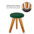 Banqueta Puff Jb Redondo Luxo Sala Com Pés De Madeira Maciça