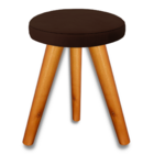 Banqueta Puff Jb Redondo Luxo Sala Com Pés De Madeira Maciça