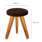 Banqueta Puff Jb Redondo Luxo Sala Com Pés De Madeira Maciça