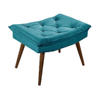 Banqueta Puff Rubi Luxo Estofados Azul Turquesa