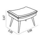 Banqueta Puff Rubi Luxo Estofados Azul Turquesa