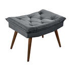 Banqueta Puff Rubi Luxo Estofados Cinza