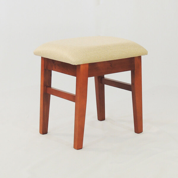 Banqueta Puff Vitoria Pés Palito Retrô 46 Cm Madeira Maciça -