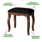 Banqueta Quarto Artesanal Design Inglês Provençal Estofada Ca