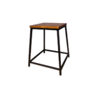 Banqueta Rai Industrial 47cm Assento Madeira