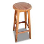 Banqueta Redonda Alta De Madeira Maciça