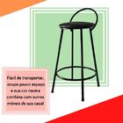 Banqueta Redonda Com Encosto - Tubomax - Preto