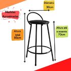 Banqueta Redonda Com Encosto - Tubomax - Preto