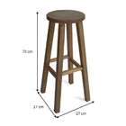 Banqueta Redonda Nogueira