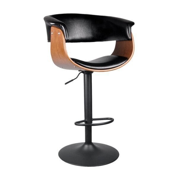 Banqueta Regulável Com Base Disco Betim  Preto/marrom