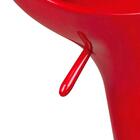 Banqueta Regulável Lotus Vermelha Com Encosto Aço Inox Mor