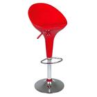 Banqueta Regulável Lotus Vermelha Com Encosto Aço Inox Mor