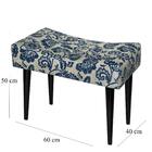 Banqueta Retro Pes Palito Paris Floral Azul