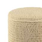 Banqueta Round Crochê Com Pés Natural - Cru