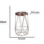 Banqueta Rubi Bronze Estampa Bar Metal Móveis